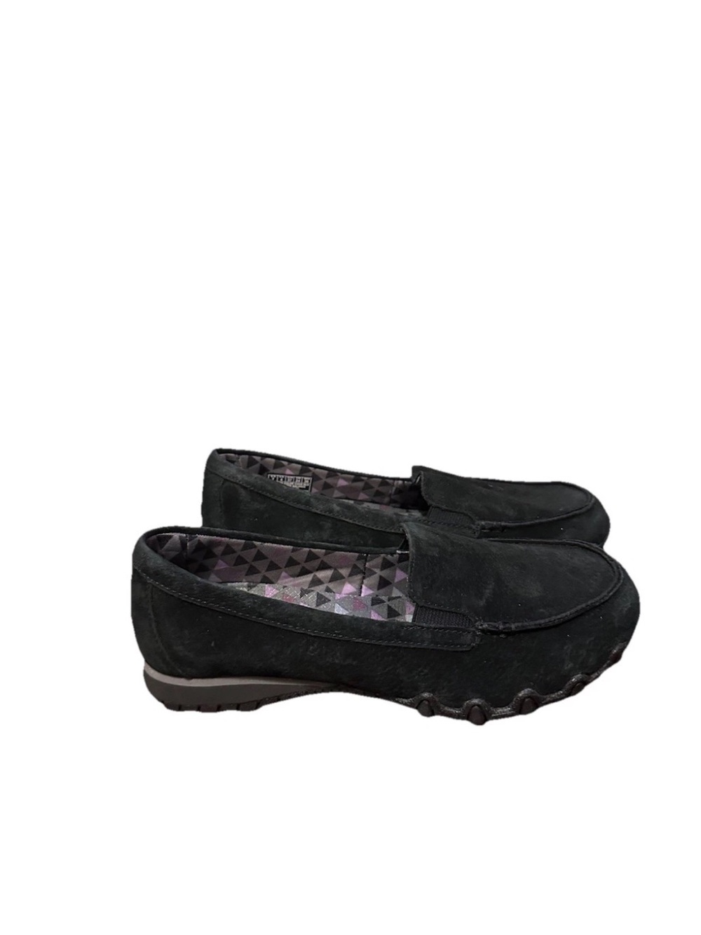 Skechers Relaxed Fit Bikers Slip On Roamer Black Suede Shoes Womens Sz 7